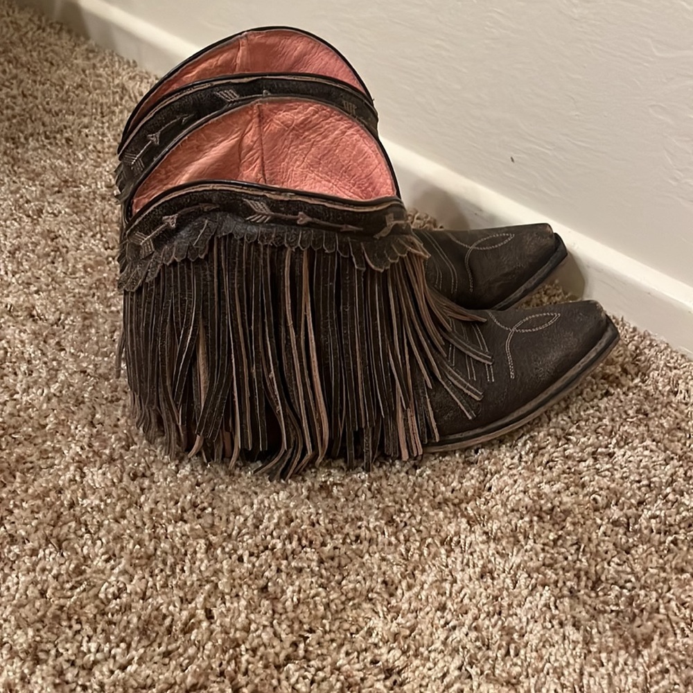 Junk gypsy by Lane Boots fringe ankle bootie
